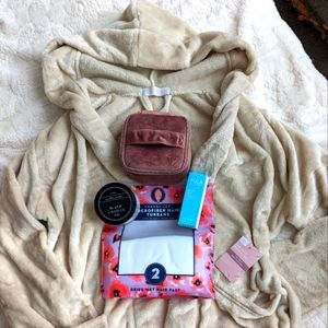 Gift bundle: xs/s/m robe, Tula eye balm, candle, hair turban, jewelry org. NWT